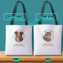 Dubbla Side Tote Bag med Pet Photo