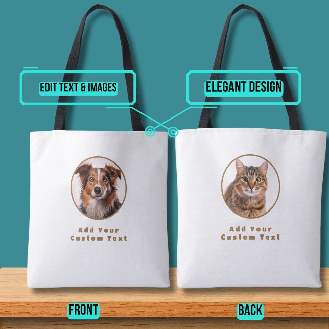 Dubbla Side Tote Bag med Pet Photo Tygkasse (Please enjoy our design and see the others in the collection.)