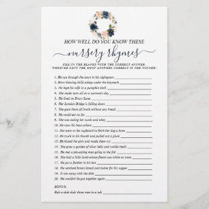 Dubbla Sided Baby Rosa Navy Blommigt WAN Games (ut