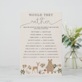 Dubbla Sided Baby Shower Games Boho Woodland