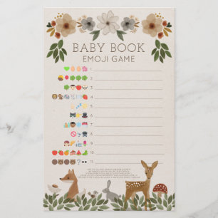 Dubbla Sided Baby Shower Games Modern Woodland