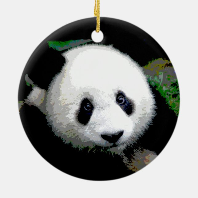 Dubbla Sided Coola Panda Julgran Ornament (Baksidan)