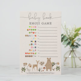 Dubbla Sided Emoji Baby Shower Game Boho Woodland
