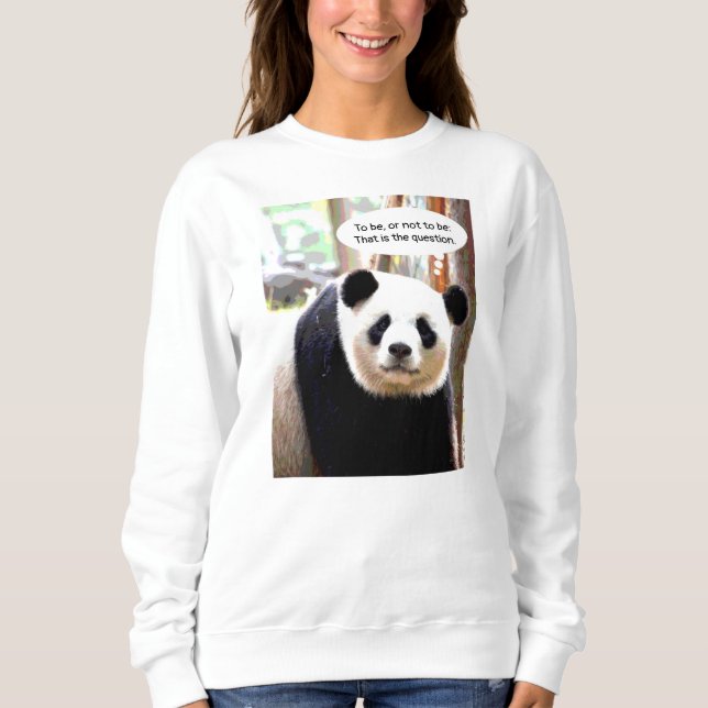 Dubbla Sided Hamlet Shakespeare Quote Panda Bear T Shirt (Framsida)