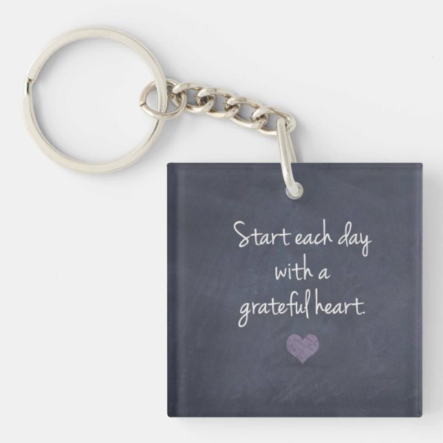 DUBBLA SIDED KEYCHAIN=START VARJE DAG GRATEFUL (Framsidan)