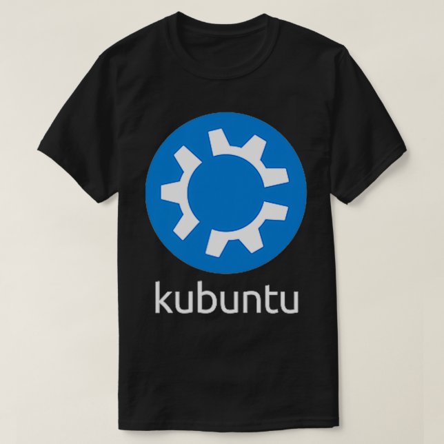 DUBBLA SIDED Kubuntu Linux Software Security och P T Shirt (Design framsida)