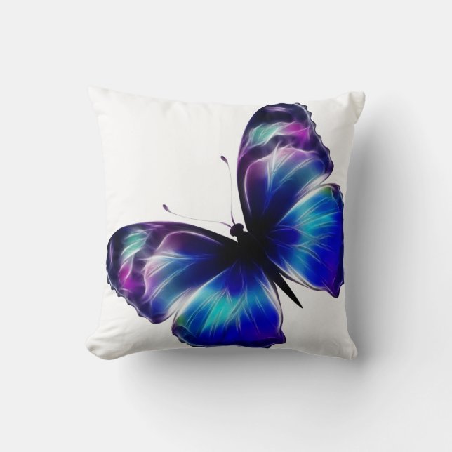 Dubbla Sided Lila Butterfly American MoJo Pillow Kudde (Framsida)