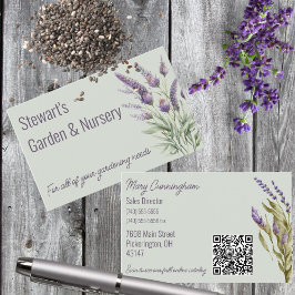 Dubbla Sided Lila Lavender med QR-kod Visitkort