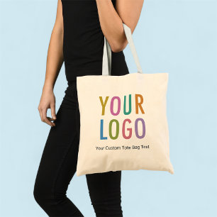 Dubbla Sided Logotyp Tote Bag 100 % Cotton No Mini Tygkasse