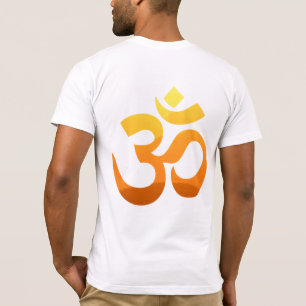 Dubbla Sided Om Mantra Guld Sol Meditation Yoga T Shirt