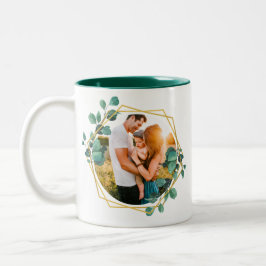 Dubbla Sided Photo Blommigt Ram Coffee Mugg