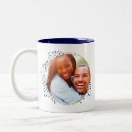 Dubbla Sided Photo Blommigt Ram Coffee Mugg