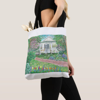 Dubbla Sided Print Mor Garden Tote Bag Tygkasse