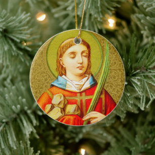 Dubbla-Sided Stephen (SNV 26) Circle Ceramic Julgransprydnad Keramik