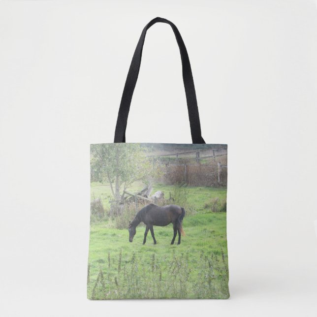 Dubbla Sided Tote Bag with Söt Horses Tygkasse (Framsida)