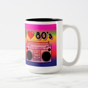 Dubbla-sidig Boombox 80's Retro 80's Coffee Mugg