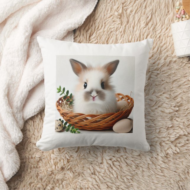 Dubbla-sidig Cute Bunny Pillow Kudde (Filt)