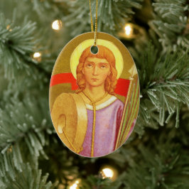 Dubbla-sidig Florian of Lorch (PM 03) Julgransprydnad Keramik