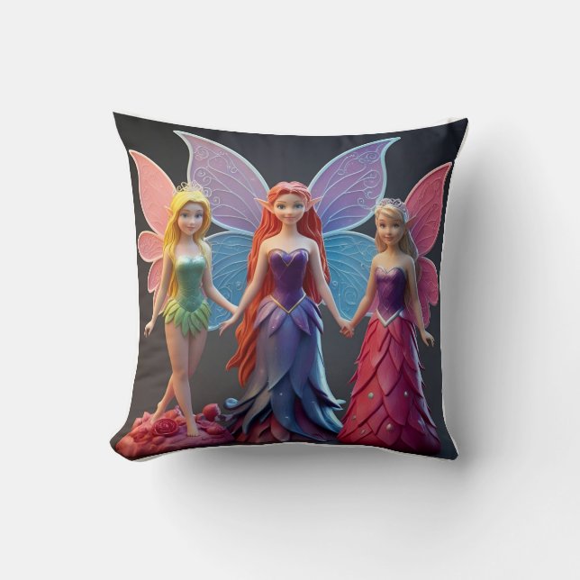 Dubbla-sidig fyllning: Whimsical Fairy Queen Kudde (Framsida)