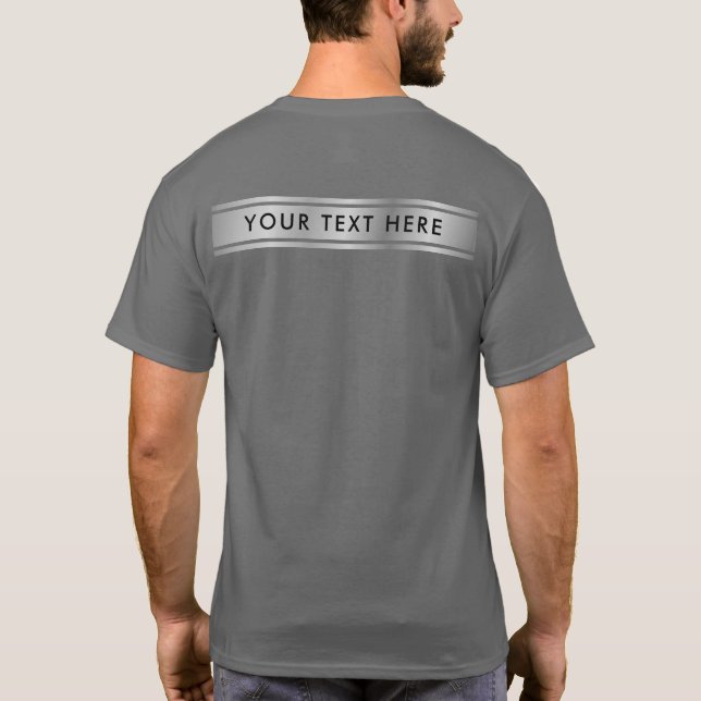 Dubbla-sidig Silver-sökmall Lägg till text-Manar T Shirt (Baksida)