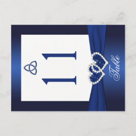 Dubbla-sidigt marint blått och vitt Bordsnummer