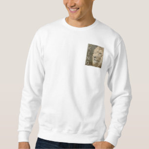 Dubbla Sidopop Art Lejona huvud Modern Elegant Man Lång Ärmad Tröja