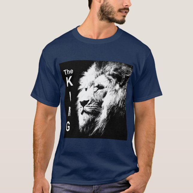 Dubbla Sidosida vid Kung Modern Pop Art Lejont huv T Shirt (Framsida)