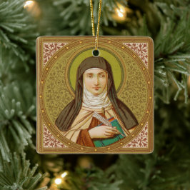 Dubbla-Sied St. Teresa (SNV 27) Square Ceramic Julgransprydnad Keramik