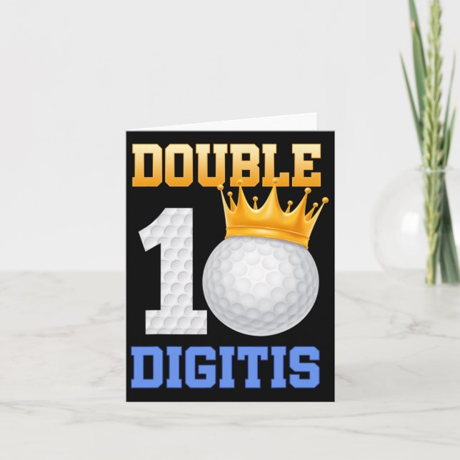 Dubbla Siffror 10:e födelsedag 10 år gammal Golfer Kort (Framsida)