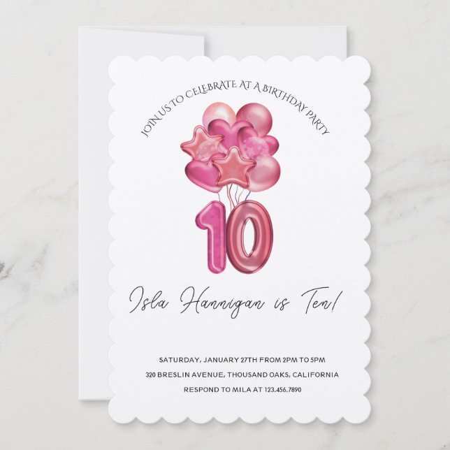 Dubbla Siffror födelsedag Inbjudningar (Framsida)