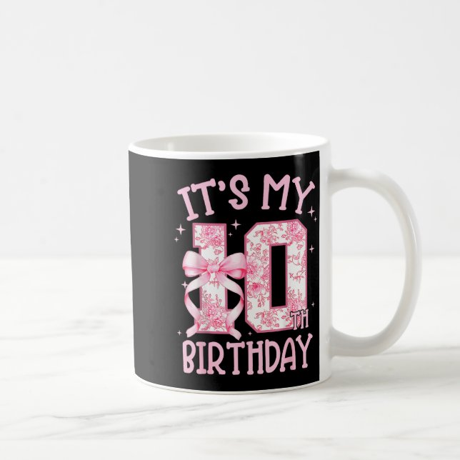Dubbla siffror Födelsedagsflicka 10-års födelsedag Kaffemugg (Höger)