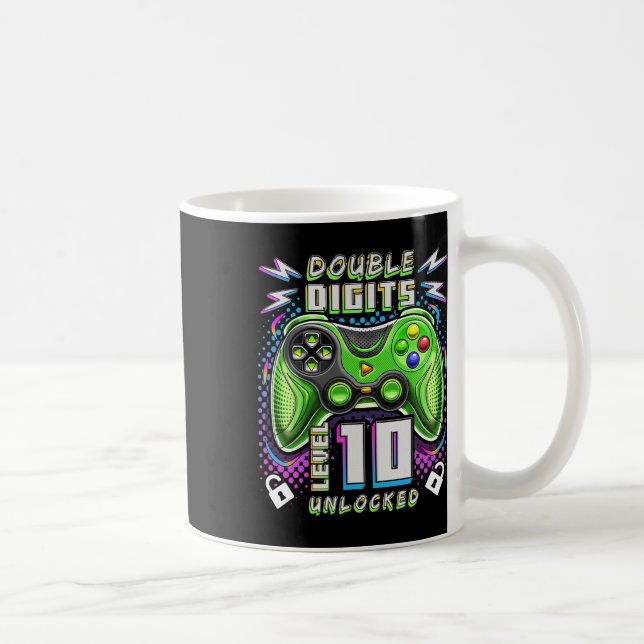 Dubbla - siffror Nivå 10 olåst videospel 10:e BII Kaffemugg (Höger)