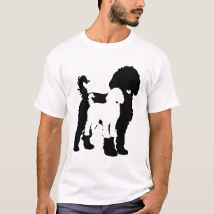 Dubbla Silhouettes-Hund i svartvitt med fetstil T Shirt