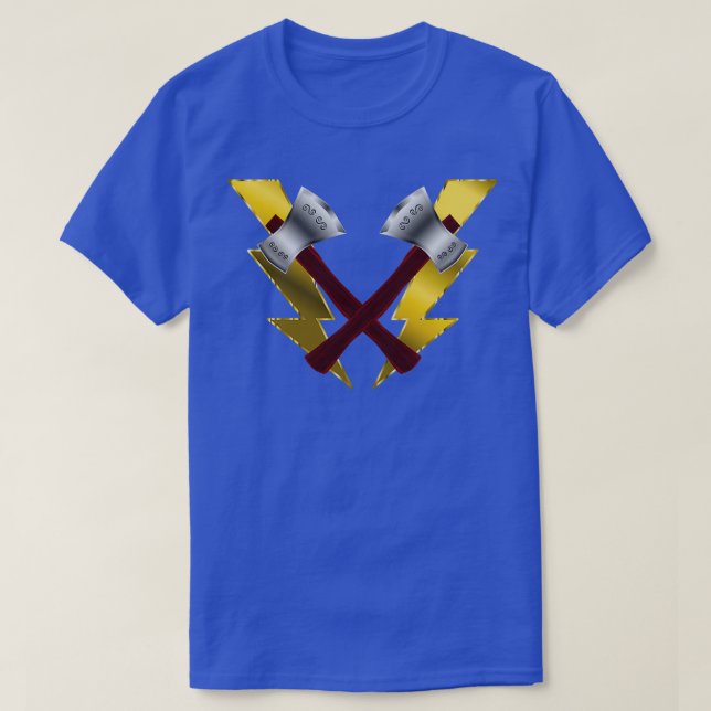 Dubbla Silver: Korsade skrafferingar och underbult T Shirt (Design framsida)