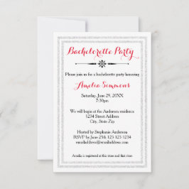 Dubbla Silver Trim - 3 x 5-Bachelorette-inbjudan Inbjudningar