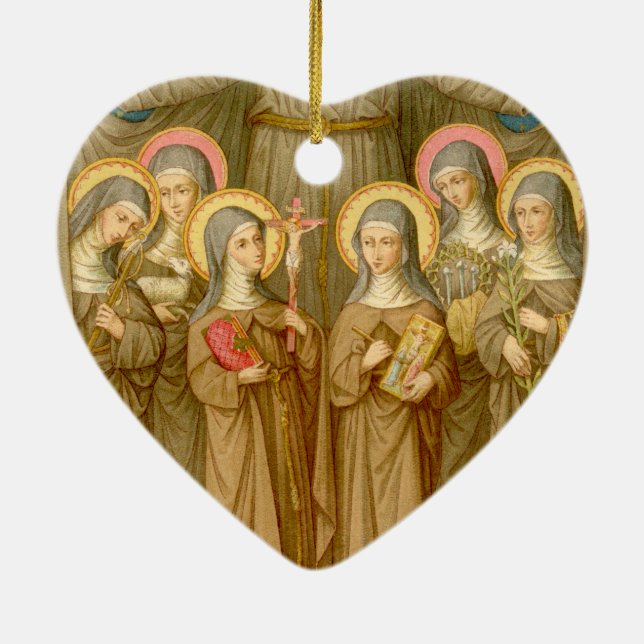 Dubbla SIx Poor Clare Saints (SAU 027) Julgransprydnad Keramik (Baksidan)