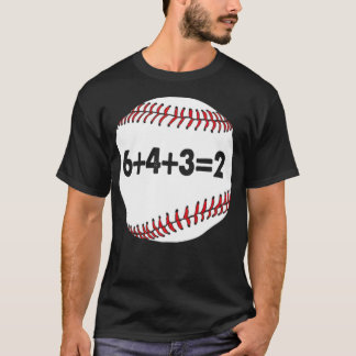 Dubbla Spela basket 6 4 3 2 Baseball basebal T Shirt