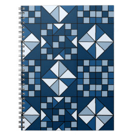 Dubbla Star-kedjeskuggor av Blue Quilt Anteckningsbok