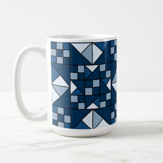 Dubbla Star-kedjeskuggor av Blue Quilt Kaffemugg