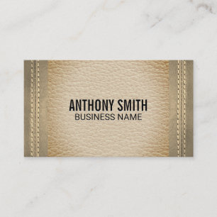 Dubbla Stitched Leather Sepia Tone Luxury Visitkort