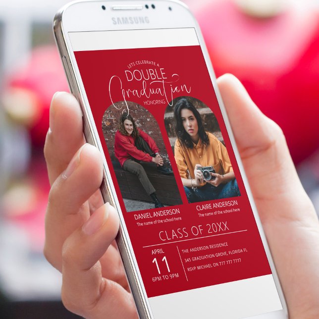 Dubbla Student Arched Photo Studenten Inbjudningar (Skapare uppladdad)