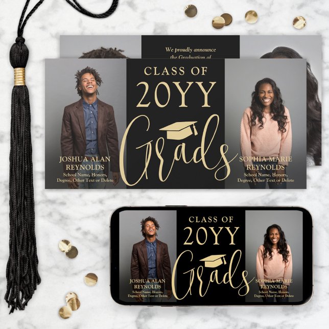 Dubbla Studenten 2 Grad Black & Guld Joint Photo Meddelande (Skapare uppladdad)