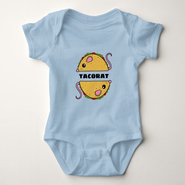 Dubbla Taco Råtta Baby-kostymer (svart text) T Shirt (Framsida)