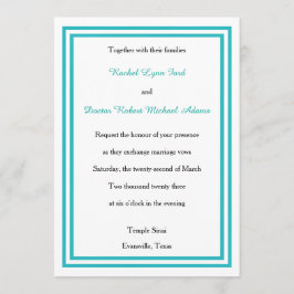 Dubbla Teal Trim -5x7bröllopsinbjudan Inbjudningar