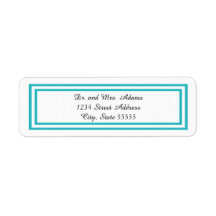 Dubbla Teal Trim - Returadressetikett