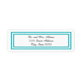 Dubbla Teal Trim - Returadressetikett Returadress Etikett