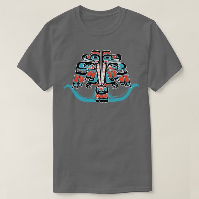 Dubbla Thunderbird Native American Haida Tribe Art T Shirt (Design framsida)