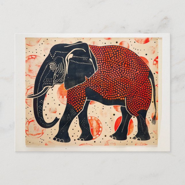 Dubbla tondelselefanter på Cream-bakgrunden Helg Vykort (Framsida)