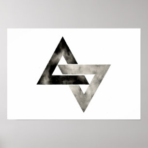 Dubbla trianglar. Modernt. Minsta. Geometriskt Poster
