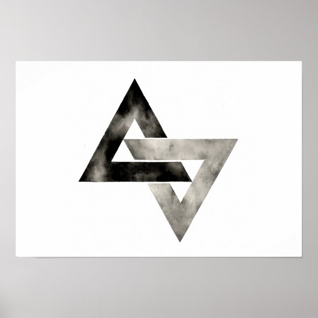 Dubbla Triangles . Modern. Minimal. Geometrisk Poster (Framsidan)